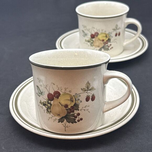 Royal Doulton Lambeth Stoneware Cornwall 4 Pieces - 2 Cups And 2‎ Saucers - Picture 5 of 8